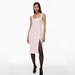 Aritzia Babaton ‘90 Slit Midi Dress in Halo Pink